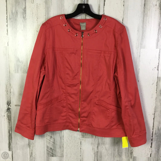 Jacket Other By Chicos In Coral, Size: Xl