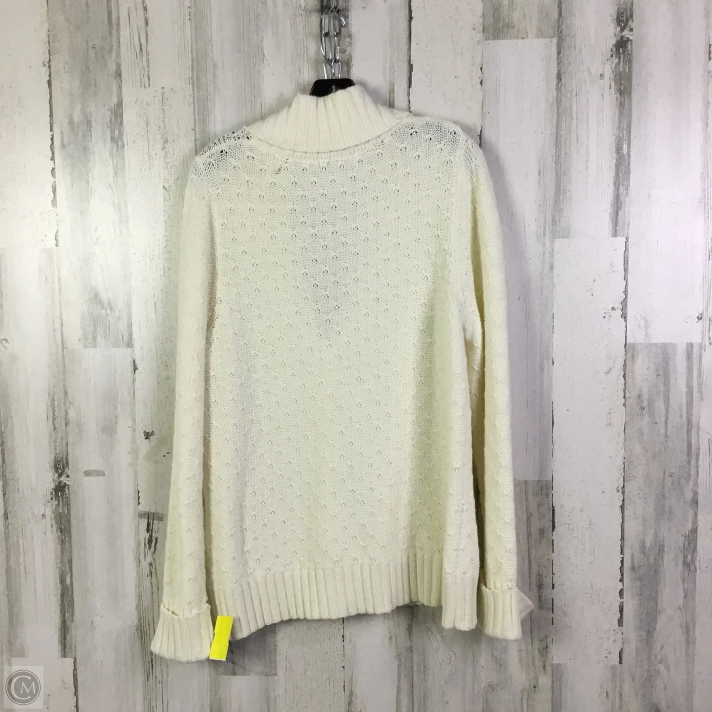 Sweater Cardigan By Cherokee In Cream, Size: Xl