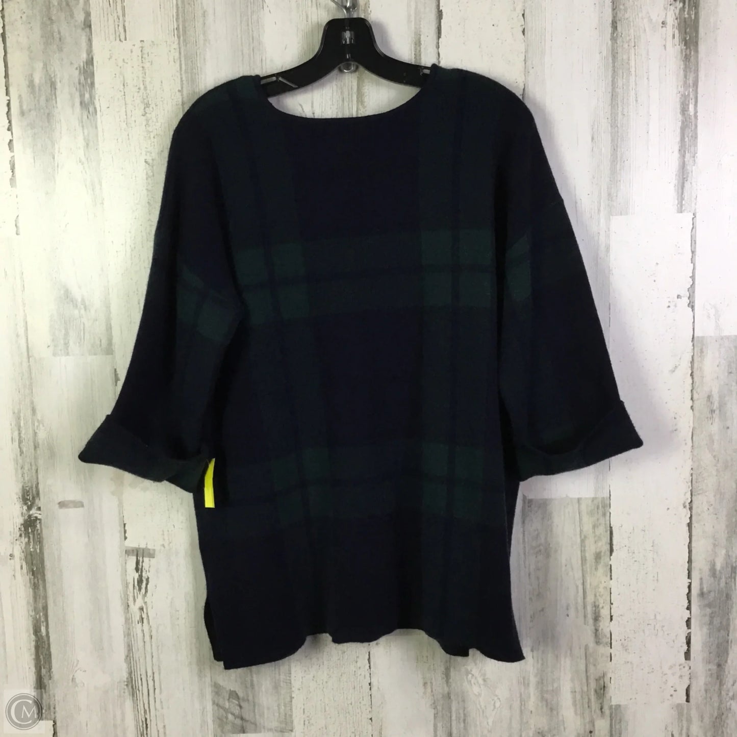 Sweater Short Sleeve By Tahari In Blue & Green, Size: 1x