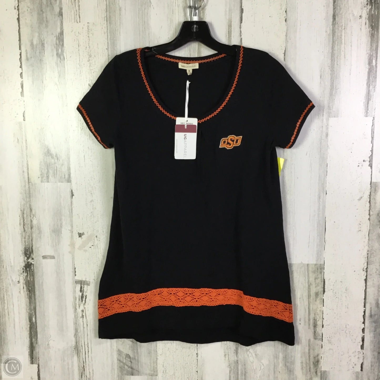 Top Short Sleeve By Clothes Mentor In Black & Orange, Size: S