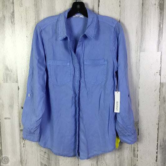 Blouse Long Sleeve By Chicos In Blue, Size: M