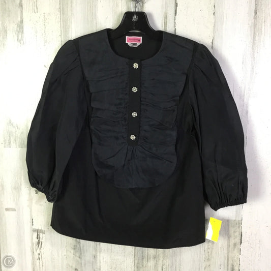 Top 3/4 Sleeve Designer By Kate Spade In Black, Size: Xxs