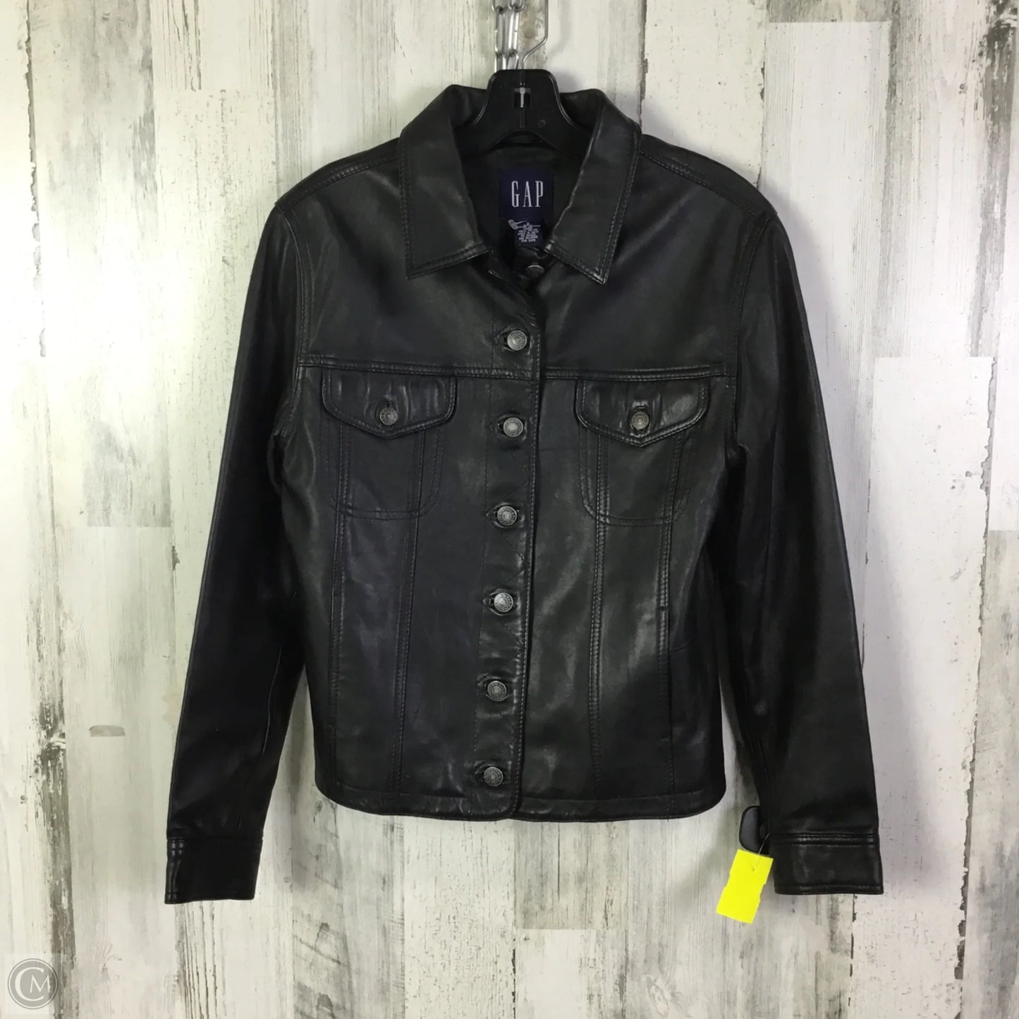 Jacket Leather By Gap In Black, Size: S