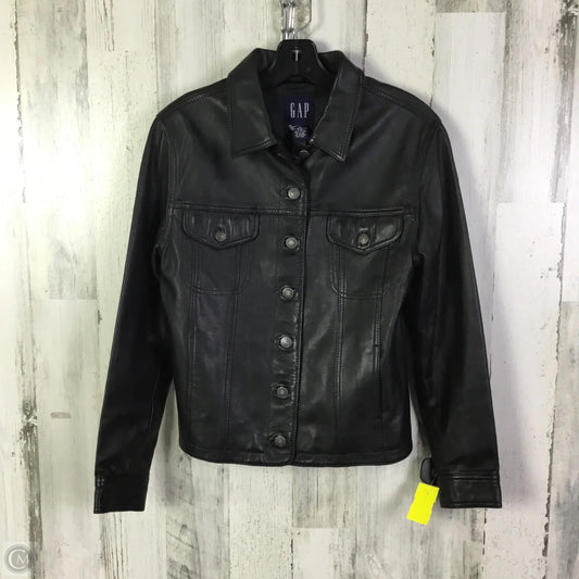 Jacket Leather By Gap In Black, Size: S