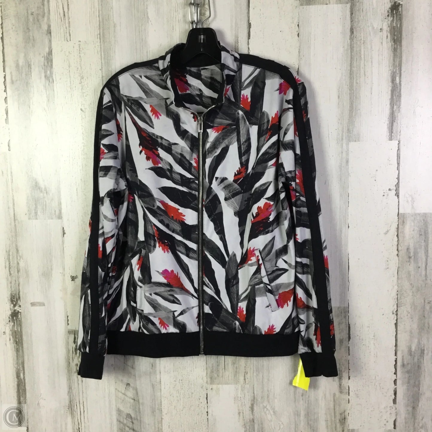 Athletic Jacket By Tail In Black & White, Size: L