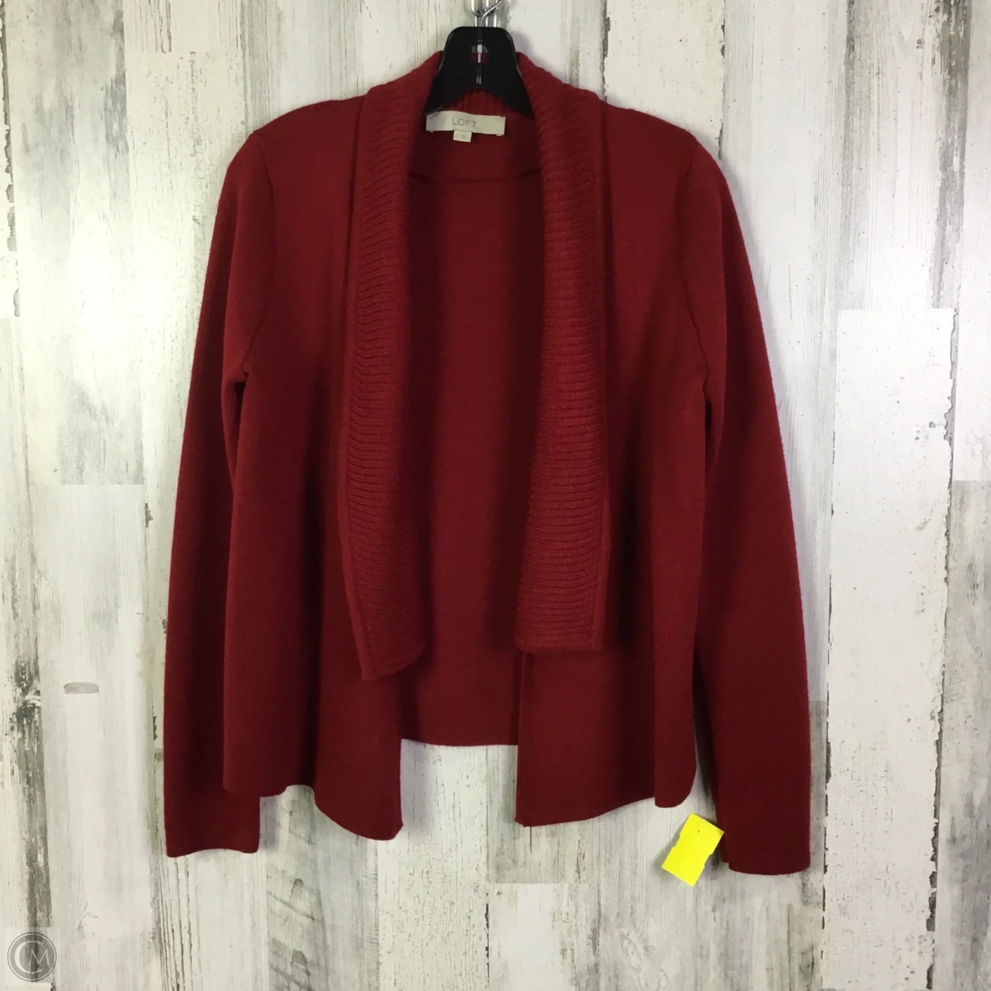 Sweater Cardigan By Loft In Red, Size: M