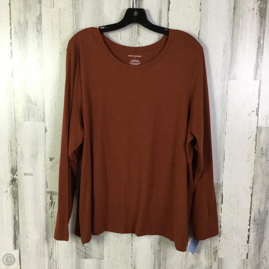 Top Long Sleeve Basic By Banana Republic In Brown, Size: Xxl