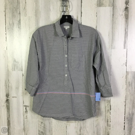 Blouse 3/4 Sleeve By J. Crew In Blue & White, Size: S
