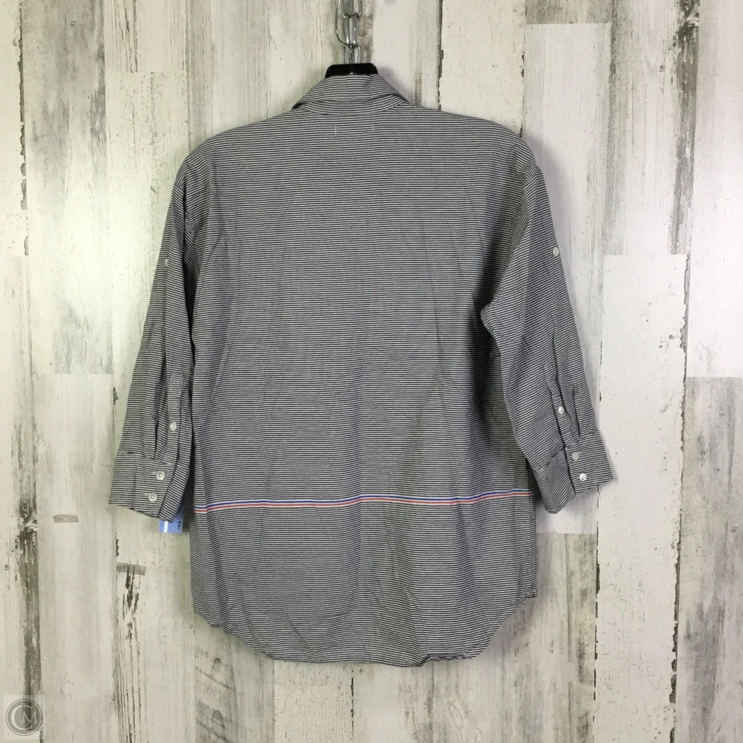 Blouse 3/4 Sleeve By J. Crew In Blue & White, Size: S