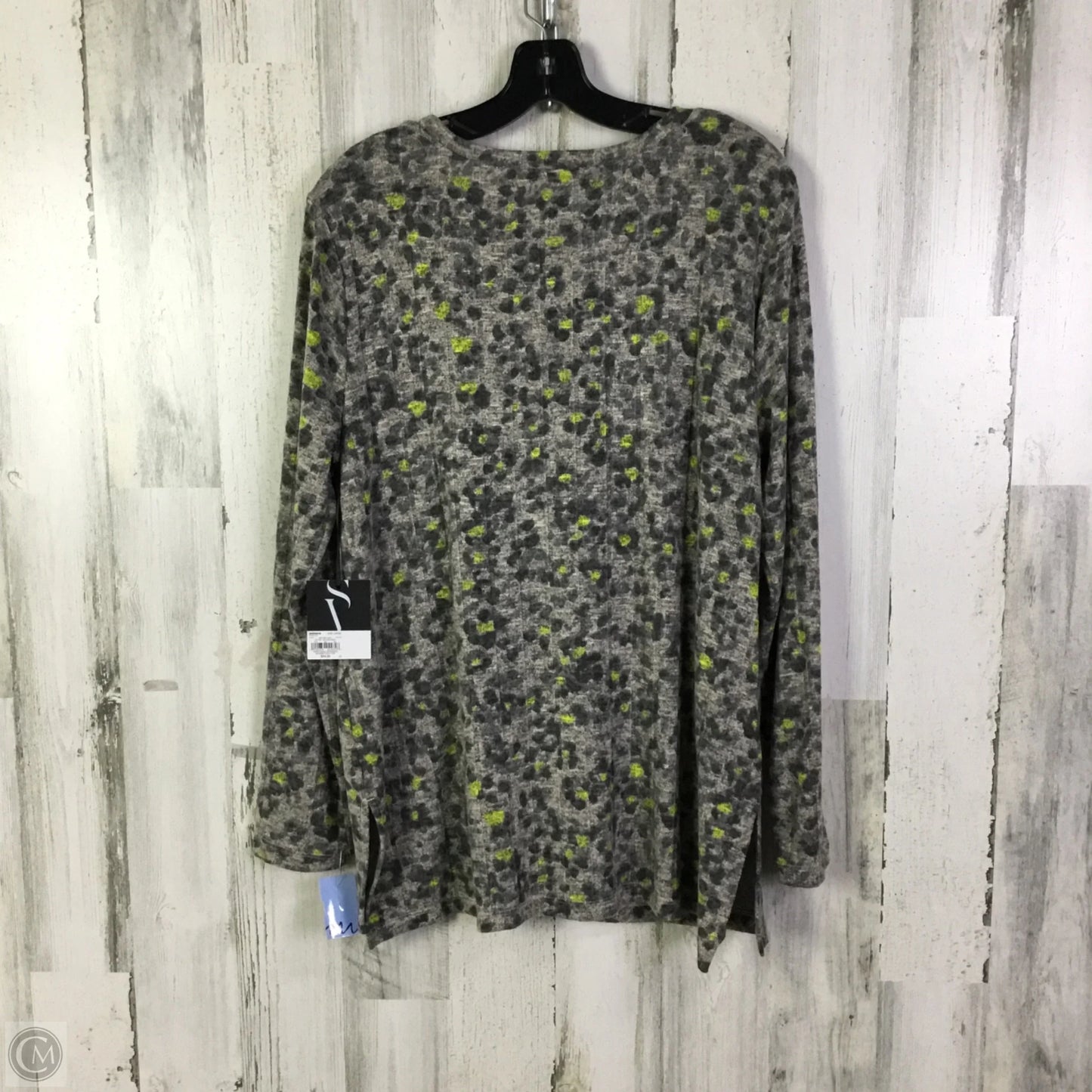 Top Long Sleeve By Simply Vera In Grey & Tan, Size: L