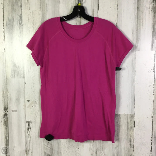 Athletic Top Short Sleeve By Lululemon In Pink, Size: 8