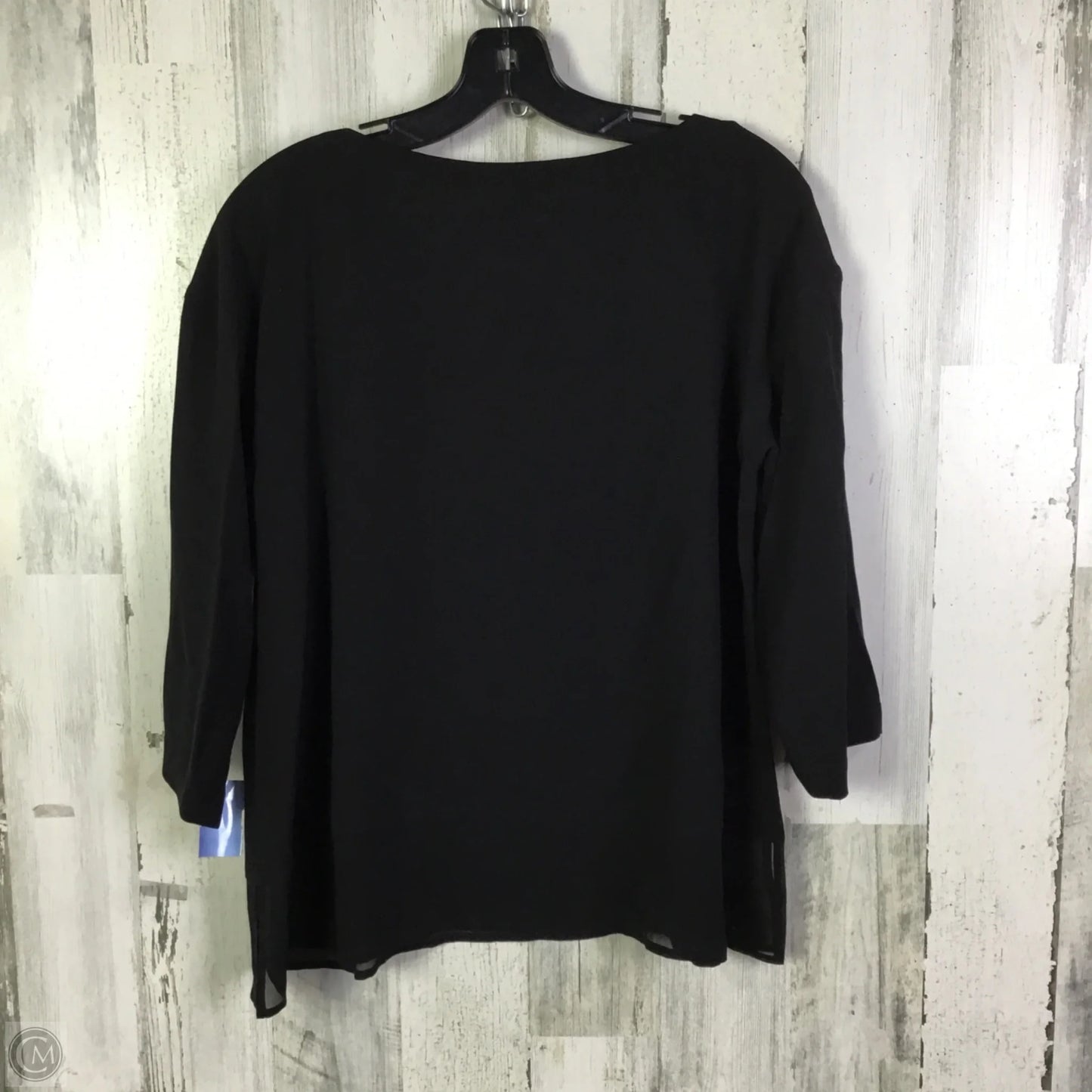 Top 3/4 Sleeve By Eileen Fisher In Black, Size: Xs