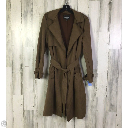 Coat Trench Coat By Haute Monde In Brown, Size: S