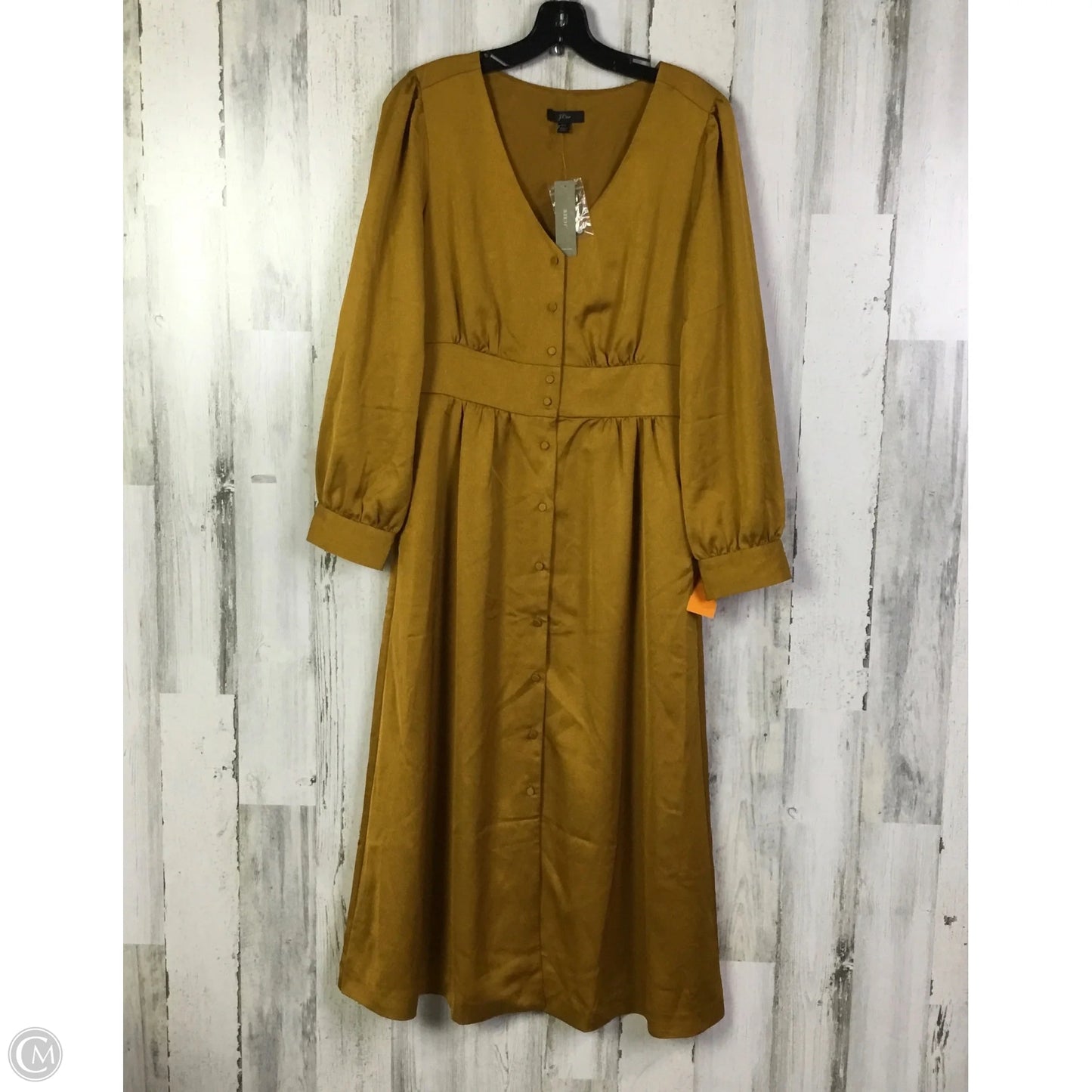 Dress Casual Midi By J. Crew In Gold, Size: S