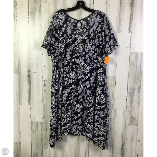 Dress Casual Midi By Roz And Ali In Blue, Size: 2x