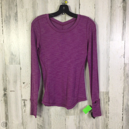 Athletic Top Long Sleeve Crewneck By Lululemon In Purple, Size: S