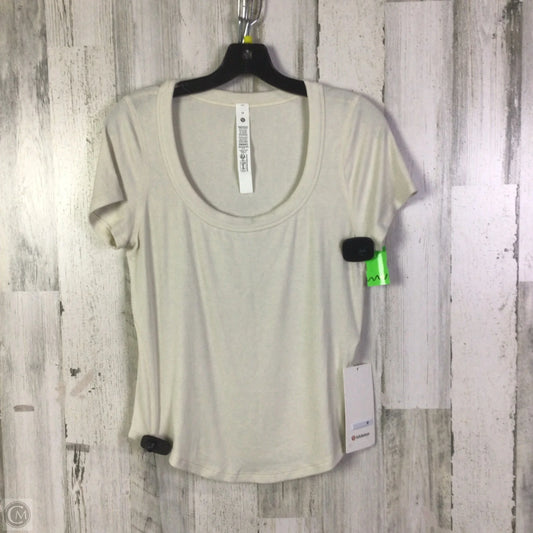 Athletic Top Short Sleeve By Lululemon In Cream, Size: 10