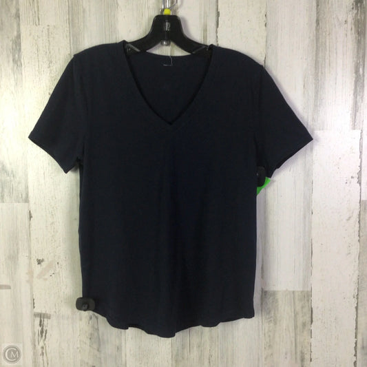 Athletic Top Short Sleeve By Lululemon In Navy, Size: 10