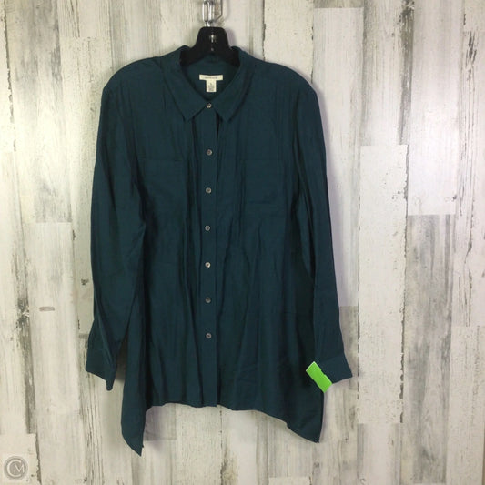 Top Long Sleeve By West Bound In Teal, Size: L