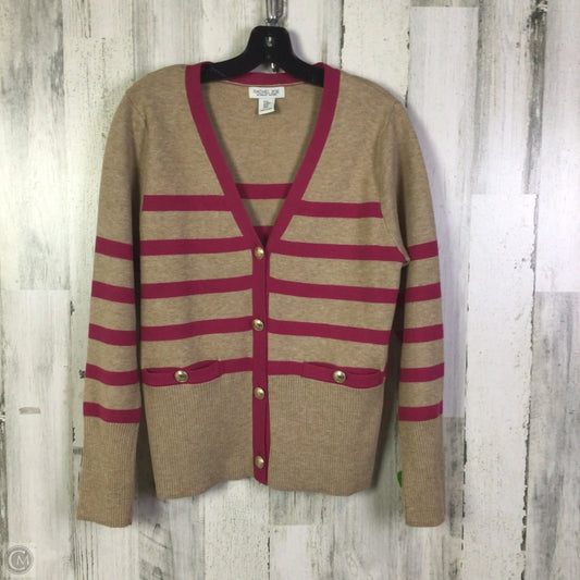 Sweater Cardigan By Rachel Zoe In Pink & Tan, Size: M