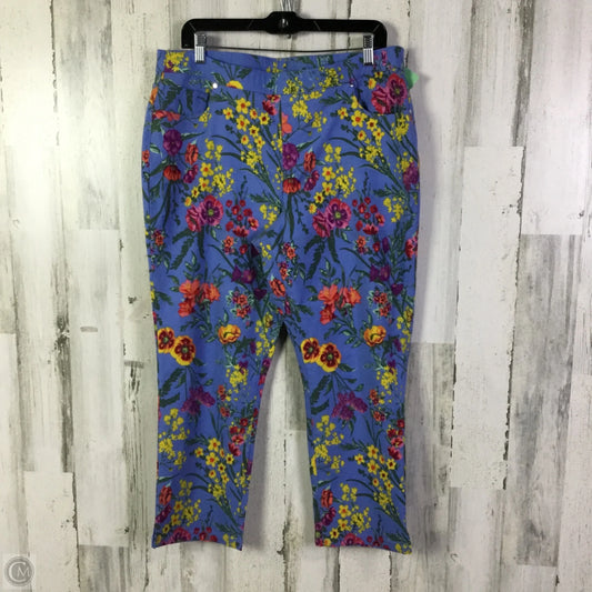 Pants Cropped By Susan Graver In Blue, Size: 16