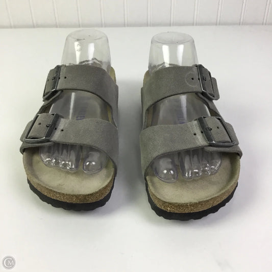 Sandals Flats By Birkenstock In Grey, Size: 8