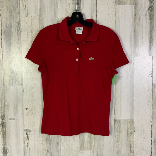 Top Short Sleeve By Lacoste In Red, Size: M