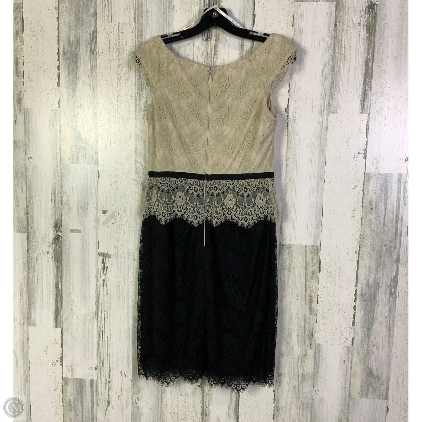 Dress Work By Maggy London In Black & Cream, Size: S