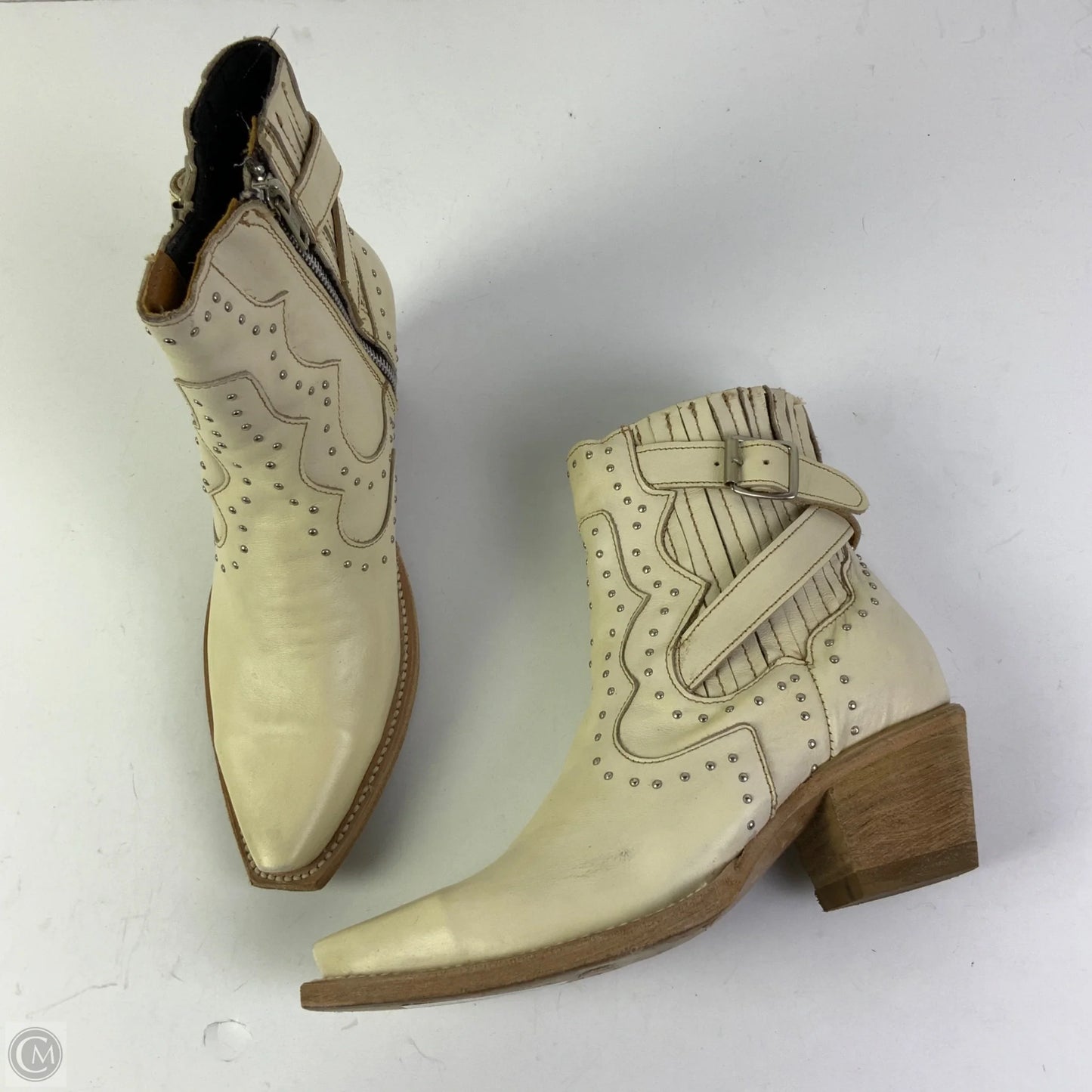 Boots Western By Freebird In Cream, Size: 6