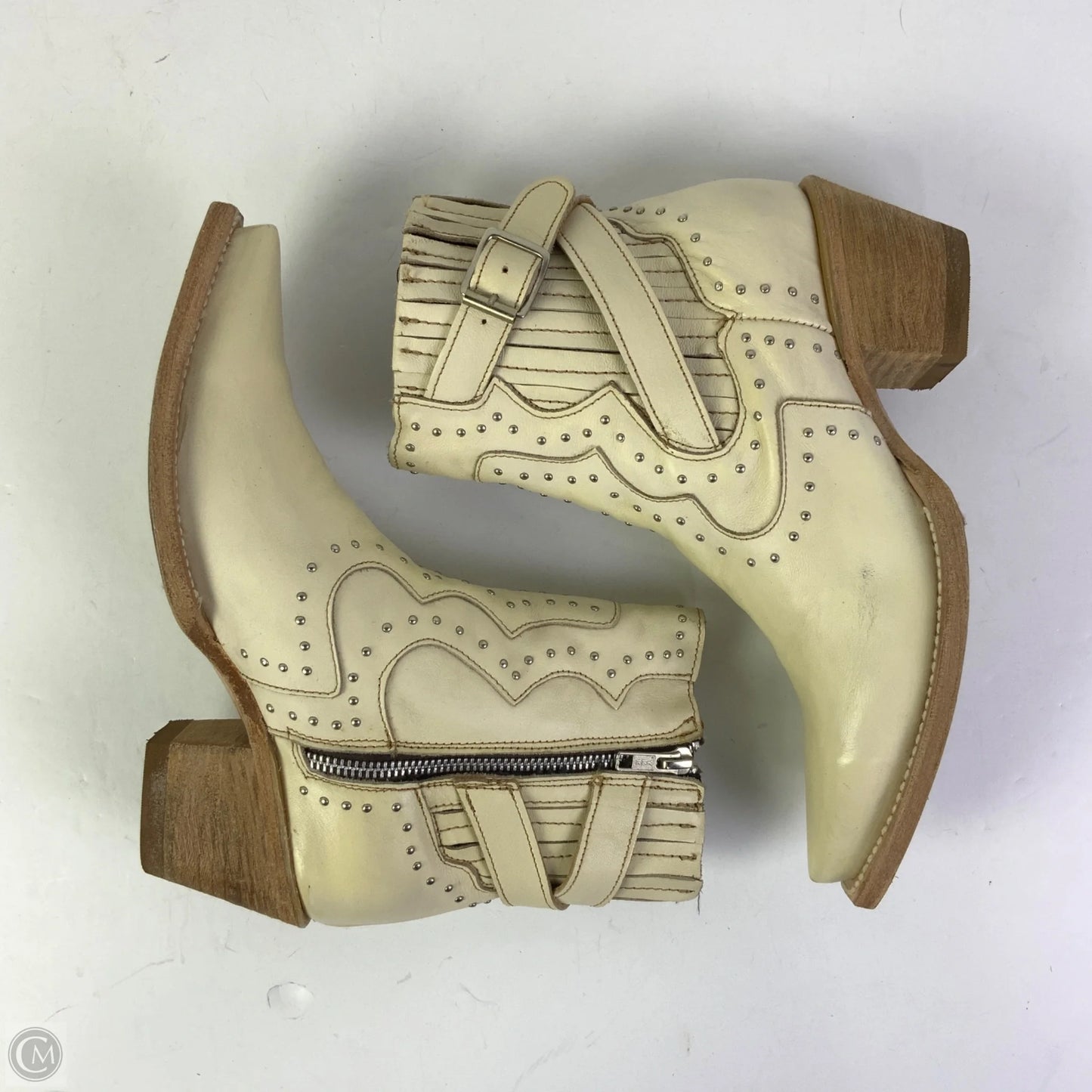 Boots Western By Freebird In Cream, Size: 6