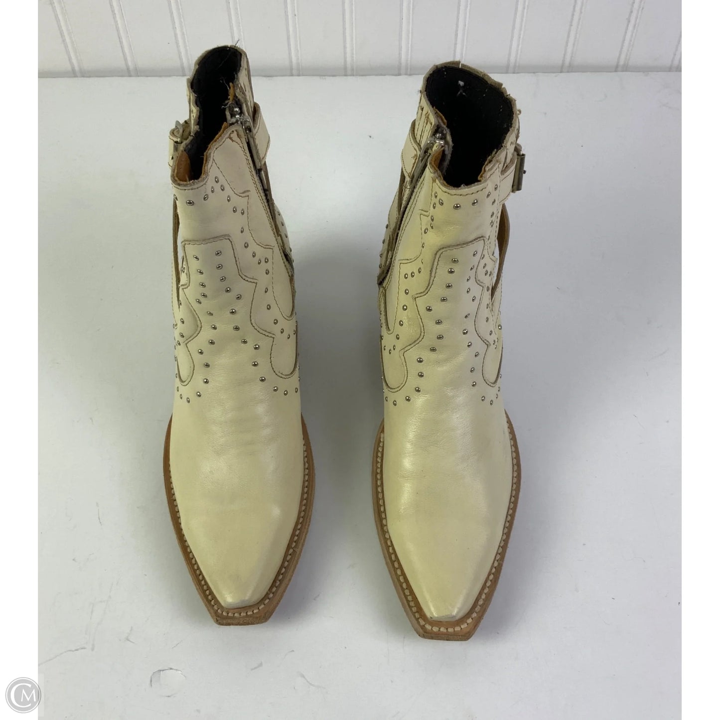 Boots Western By Freebird In Cream, Size: 6
