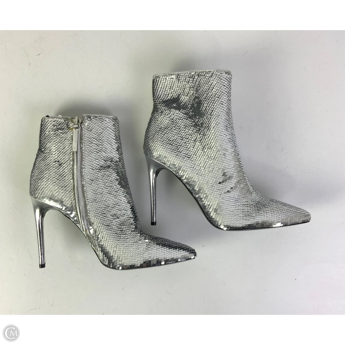 Boots Designer By Alice + Olivia In Silver, Size: 6.5