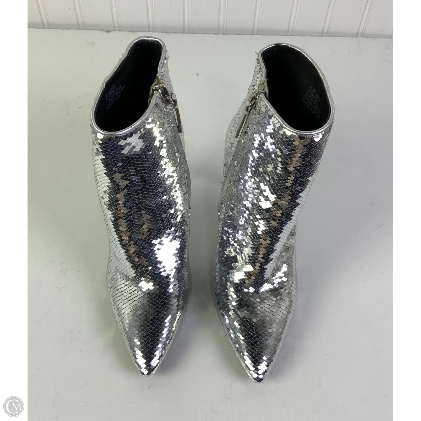 Boots Designer By Alice + Olivia In Silver, Size: 6.5