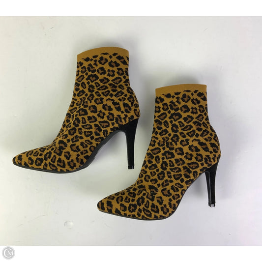 Boots Ankle Heels By Mia In Animal Print, Size: 7