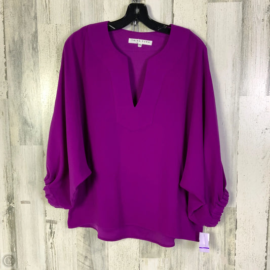 Top Short Sleeve By Trina Turk In Purple, Size: S
