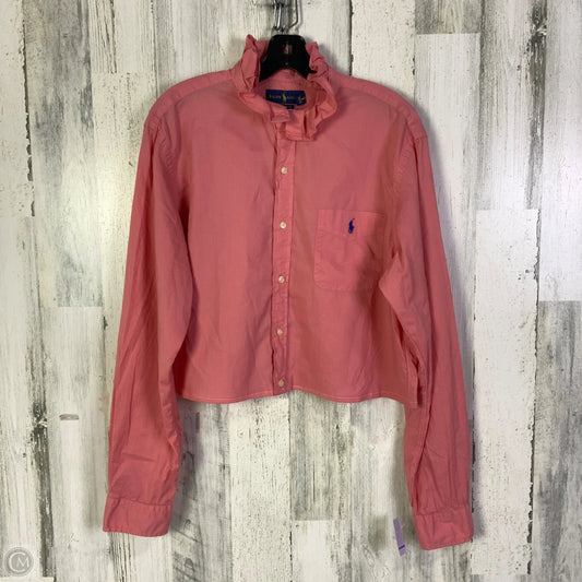 Top Long Sleeve By Ralph Lauren Blue Label In Pink, Size: L