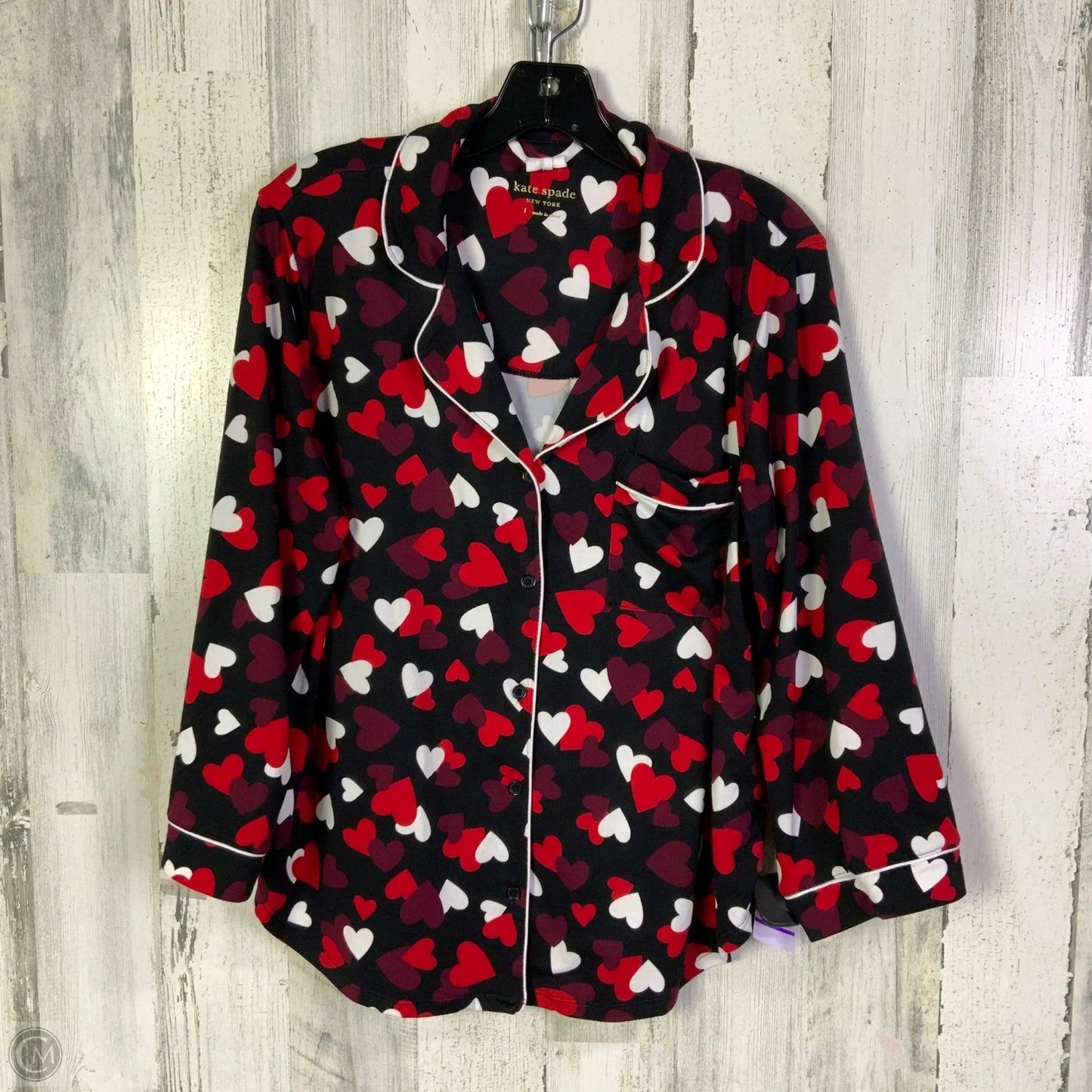 Pajamas Designer By Kate Spade In Black & Red, Size: L