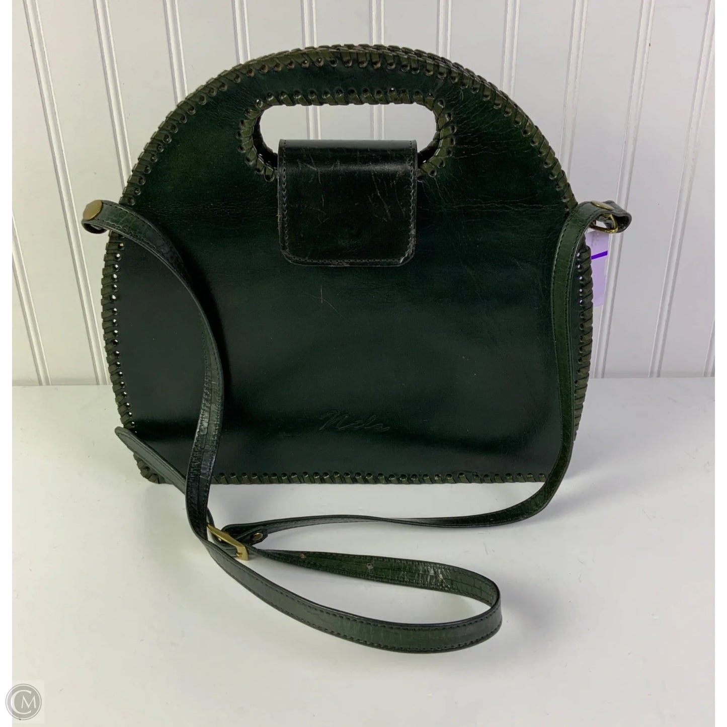 Handbag Leather By Clothes Mentor, Size: Medium