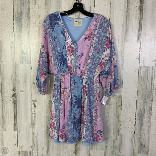 Dress Casual Short By Savanna Jane In Blue & Pink, Size: L