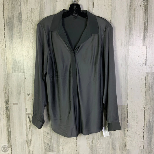 Blouse Long Sleeve By Eileen Fisher In Grey, Size: L