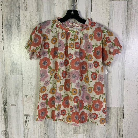 Top Short Sleeve By Birds Of Paradis By Trovata In Floral Print, Size: L