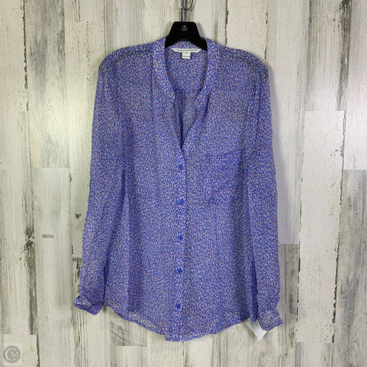 Blouse Designer By Diane Von Furstenberg In Blue, Size: L