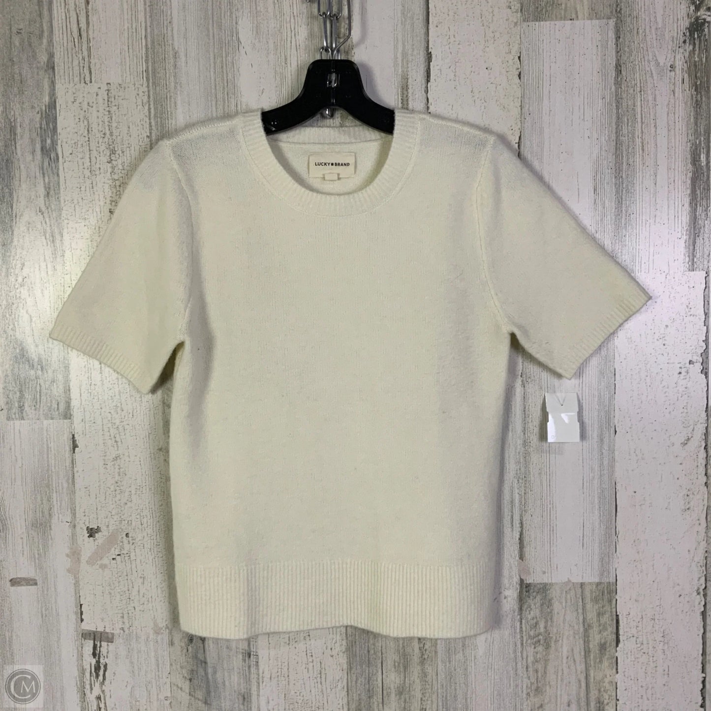 Sweater Short Sleeve By Lucky Brand In Cream, Size: M