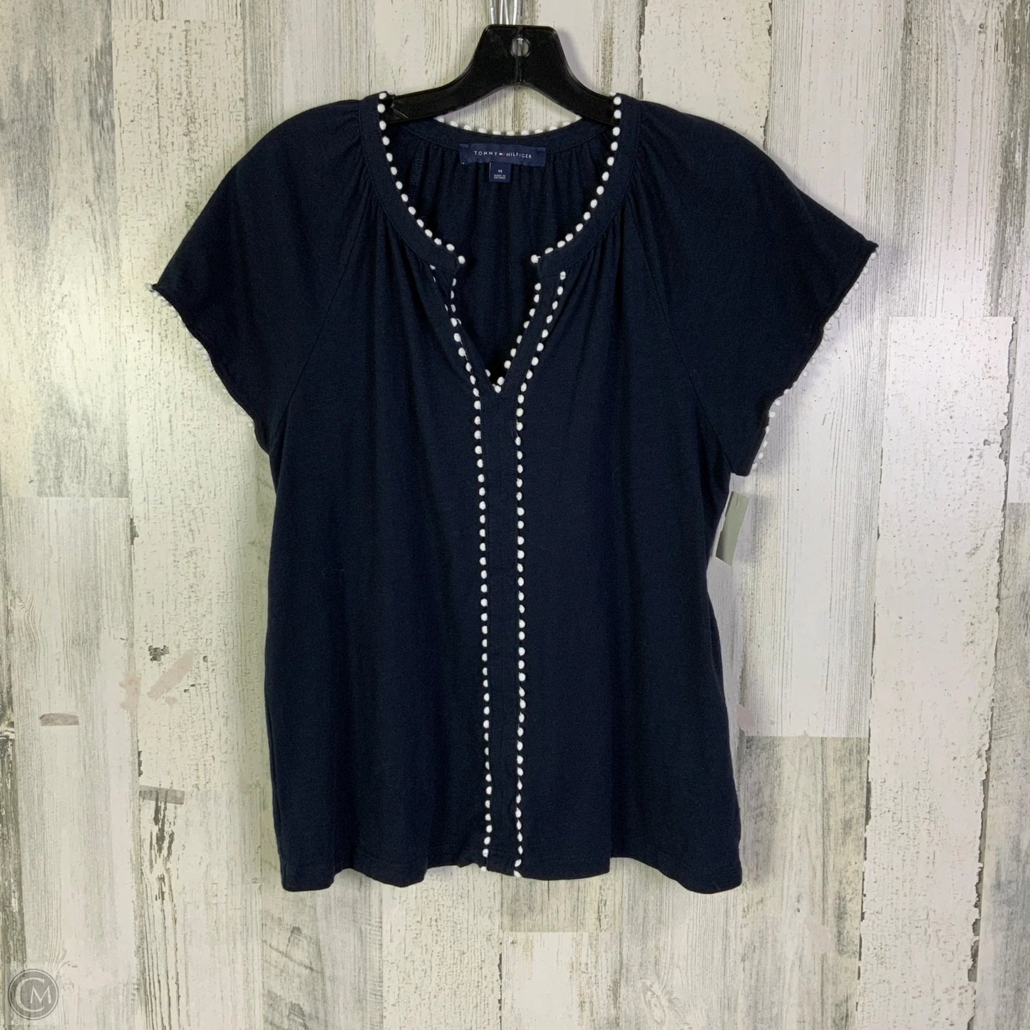 Top Short Sleeve By Tommy Hilfiger In Navy, Size: M