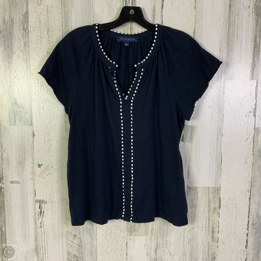 Top Short Sleeve By Tommy Hilfiger In Navy, Size: M