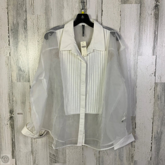 Blouse Long Sleeve By Anthropologie In White, Size: L