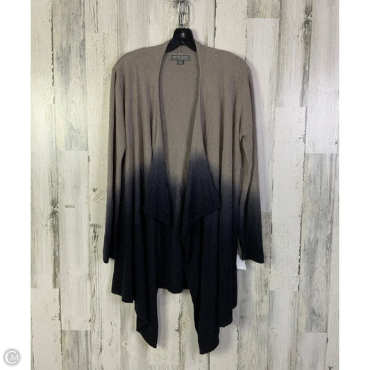 Sweater Cardigan By Clothes Mentor In Black & Tan, Size: L