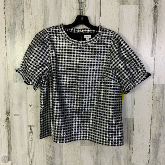 Top Short Sleeve By J. Crew In Black & Silver, Size: Xl