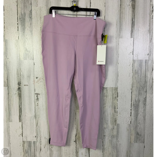 Athletic Leggings By Lululemon In Pink, Size: 20