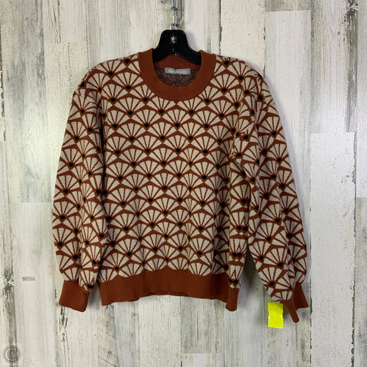 Sweater By Daniel Rainn In Brown & Cream, Size: L